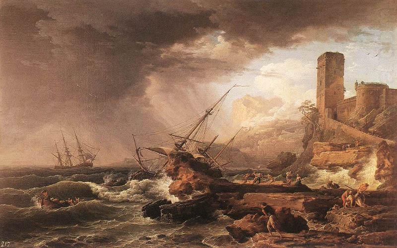Claude-joseph Vernet Storm with a Shipwreck oil painting picture
